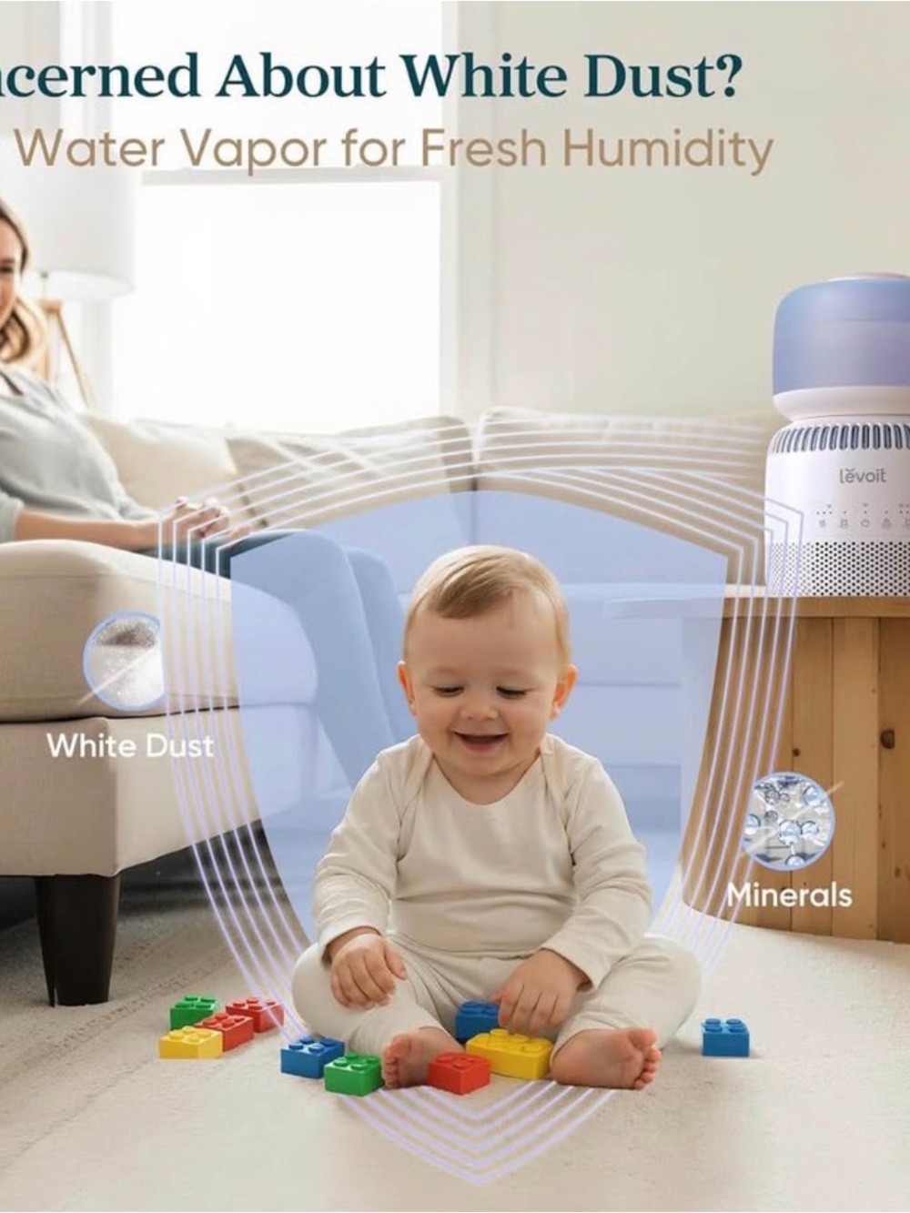 NEW Levoit Smart Humidifier & Diffuser with Color Night Light - White - Picture 3 of 6